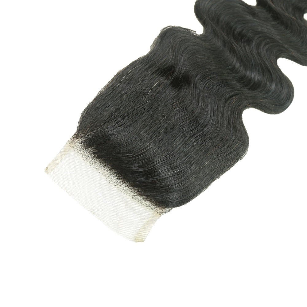 XBL Hair 4x4 Transparent Lace Closure Body Wave Small Knots Free Part