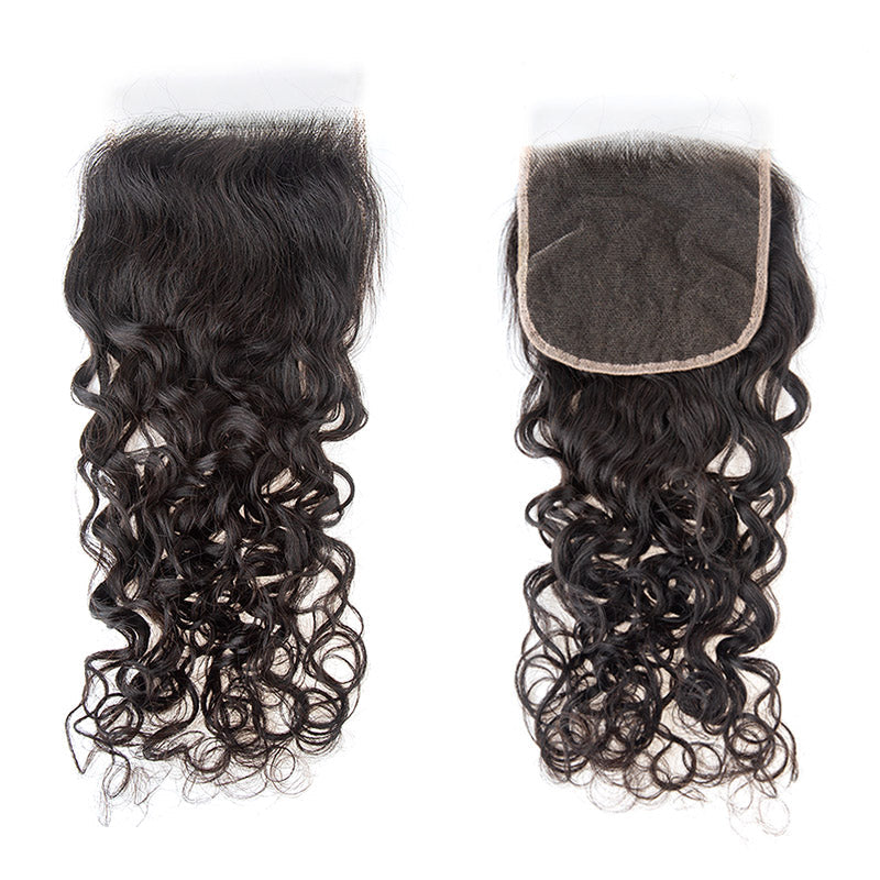 XBL Hair 9A/10A12A Brazilian Water Wave 3 Bundles Human Hair Bundles with 5x5 Closure Small Knots