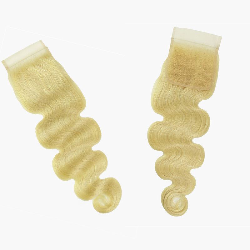 XBL Hair #613 Blonde 4x4 Transparent Lace Closure Body Wave