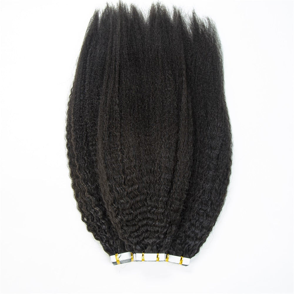 XBL Hair Cuticle Aligned Unprocessed Virgin hair Kinky Straight Tape Hair Extension Tape Ins