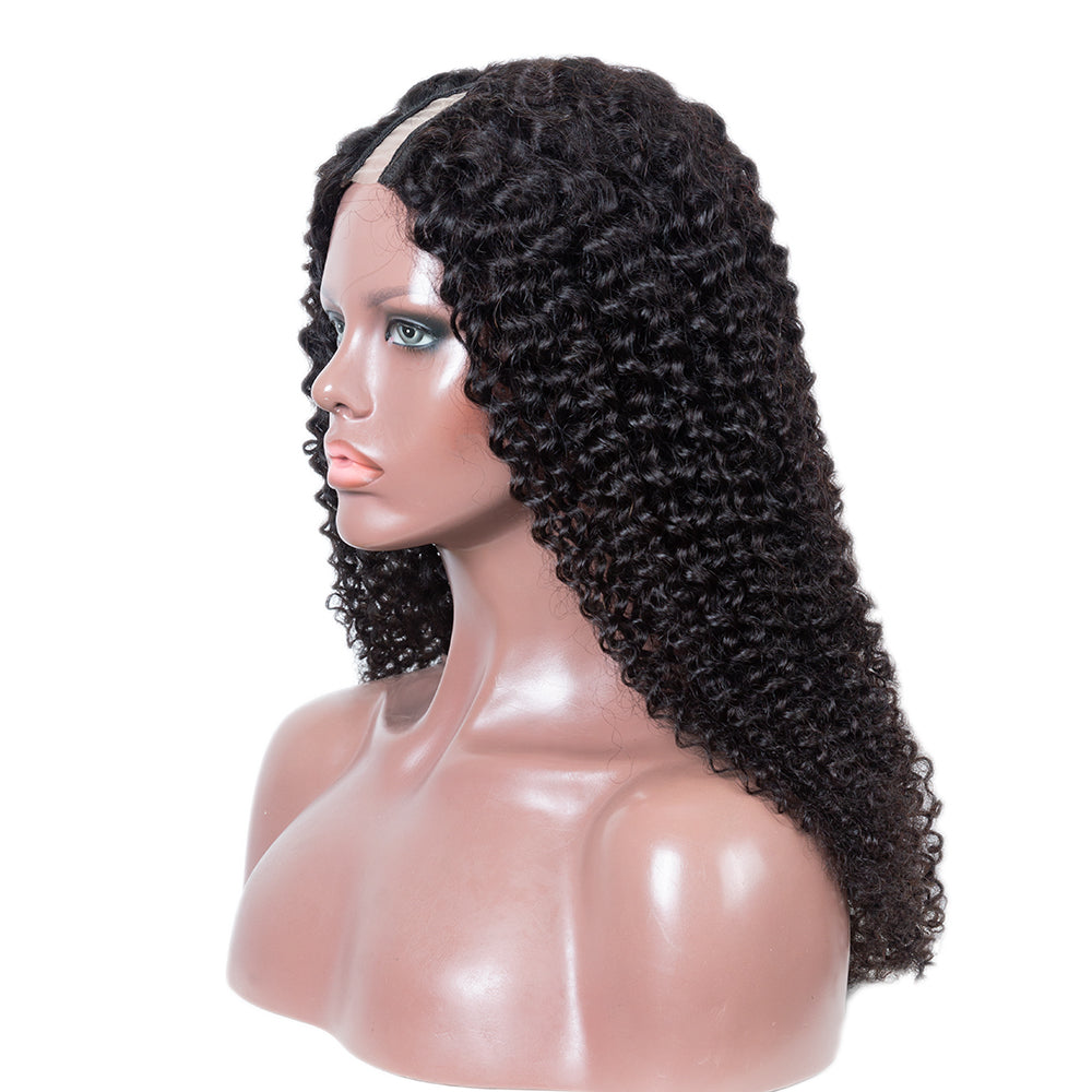 XBL Hair 250% Density U Part Curly Wig Glueless Curly Human Hair Wig Very Full