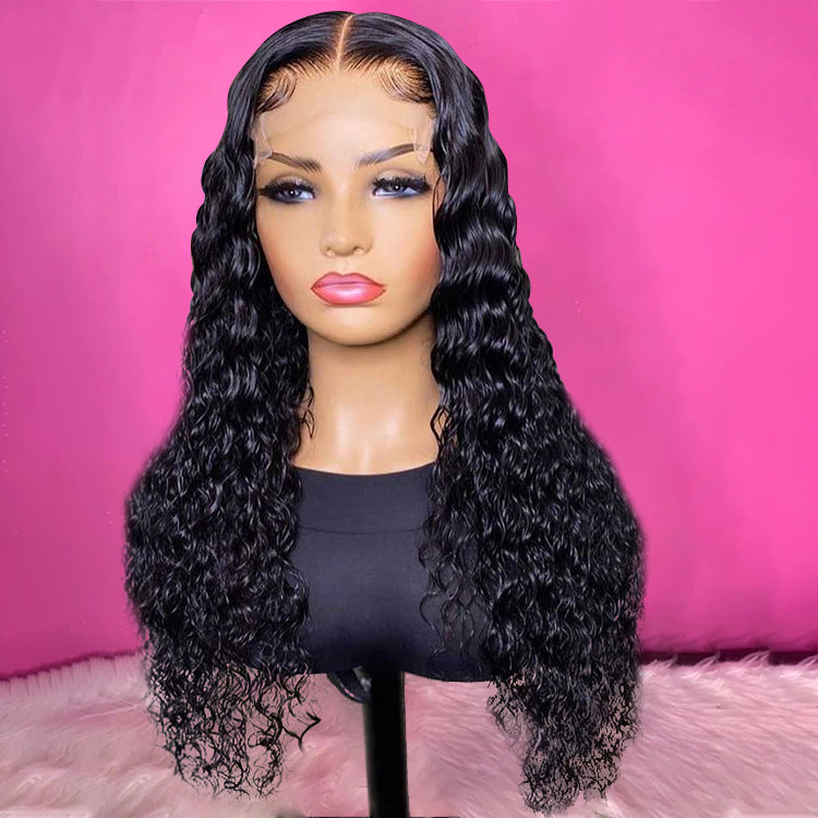 180% Density 4×4 HD Lace Closure Wig Deep Wave