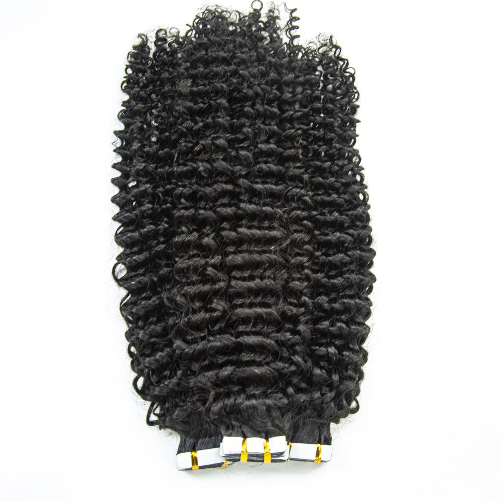 XBL Hair Curly Tape In 100% Virgin Human Hair Tape Ins Hair Extensions