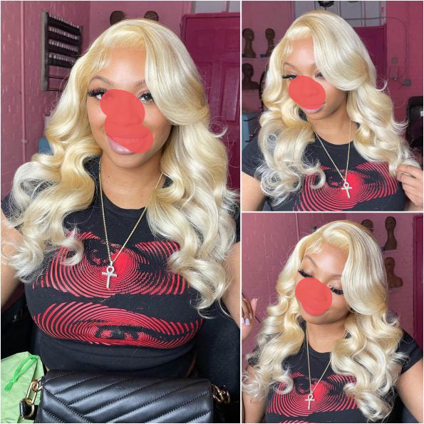 XBL Hair #613 Blonde Body Wave Human Hair 3 Bundles with 13x4 Frontal