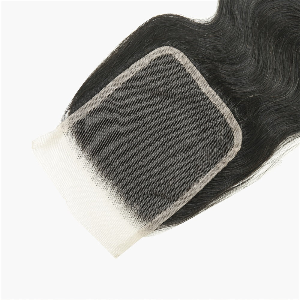 XBL Hair 4x4 Transparent Lace Closure Body Wave Small Knots Free Part