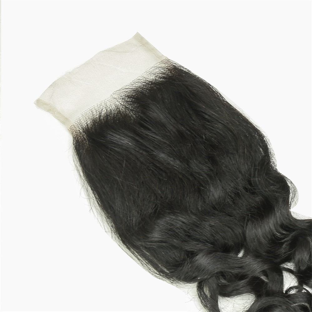 XBL Hair 4x4 Transparent Lace Closure Water Wave Free Part 100% Human Hair
