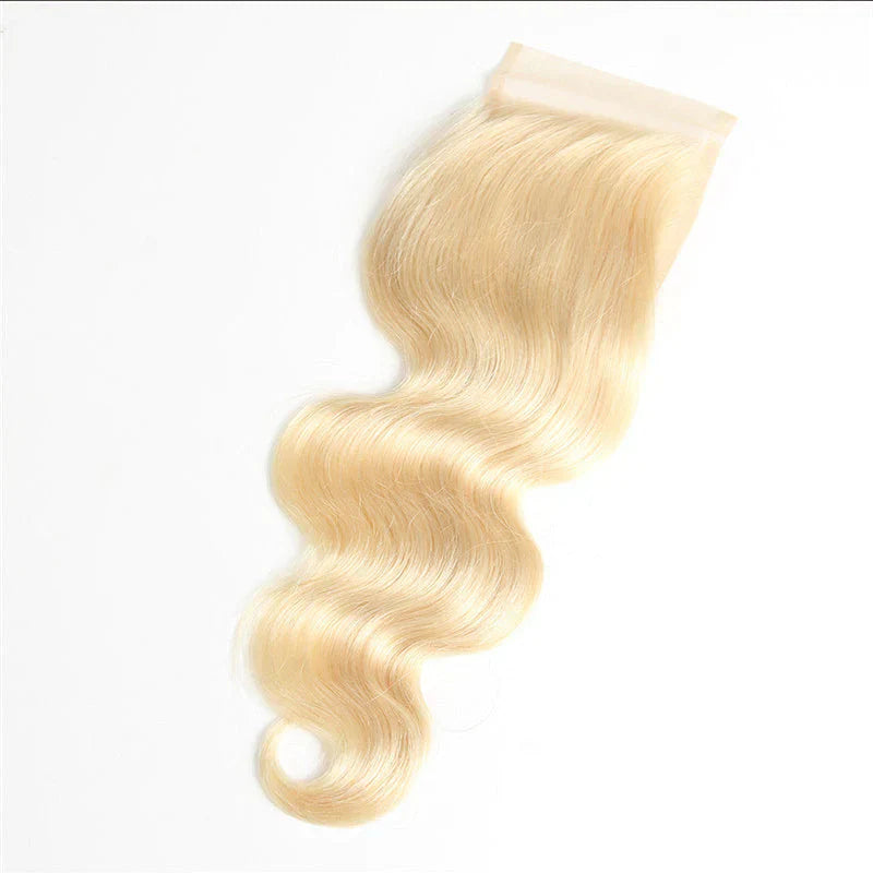 XBL Hair #613 Blonde Body Wave 3 Bundles with 4x4 Transparent Lace Closure