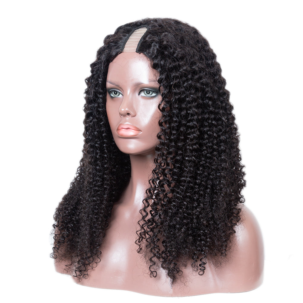 XBL Hair 250% Density U Part Curly Wig Glueless Curly Human Hair Wig Very Full