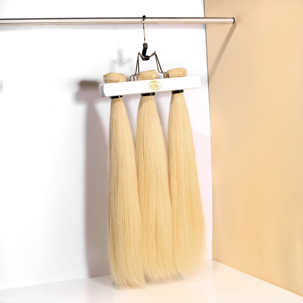 XBL Hair #613 Blonde Straight Hair 3 Bundles with 5x5 HD Closure