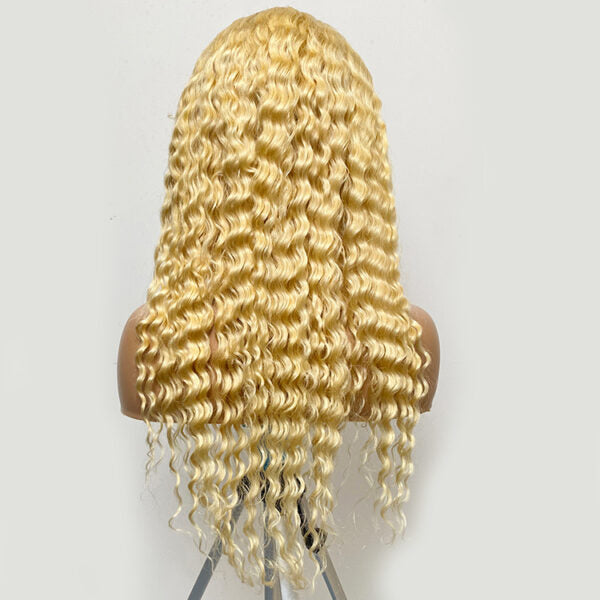 XBLhair 613 Color 13×4 Transparent Lace Frontal Wig Deep Wave Wigs