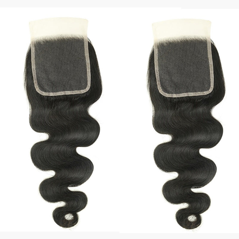 XBL Hair 4x4 Transparent Lace Closure Body Wave Small Knots Free Part