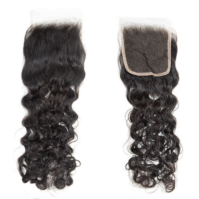 XBL Hair 4x4 HD Lace Closure Water Wave Free Part 100% Human Hair