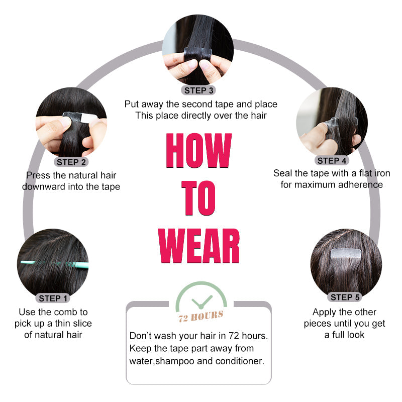 XBL Hair Body Wave Human Hair PU Tape In Virgin Human Hair Extensions