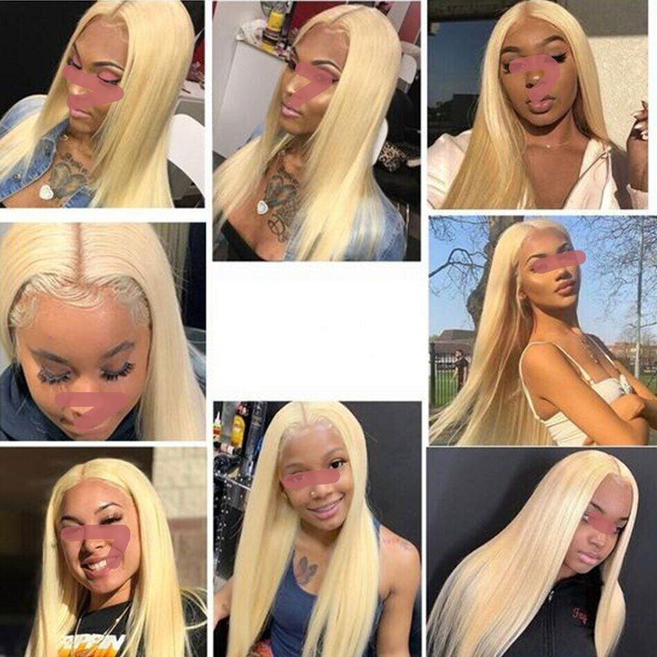 XBL Hair #613 Blonde Straight 13x6 HD Frontal With 3 Bundles Human Hair