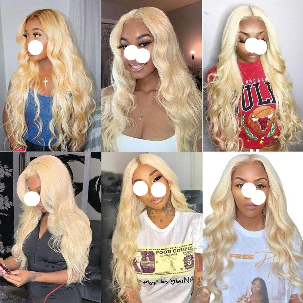 XBL Hair #613 Blonde Body Wave Human Hair 3 Bundles with 13x4 Frontal