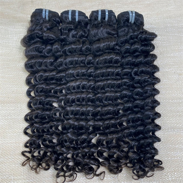 XBLhair Miss Flawless Raw Hair Deep Wave Hair Raw Human Hair Bundles One Donor Hair 3 Bundles