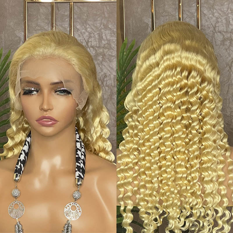 XBL Hair 613 Blonde Deep Wave Wig 13x4 Lace Front Wig Lace Frontal Wig Pre Plucked