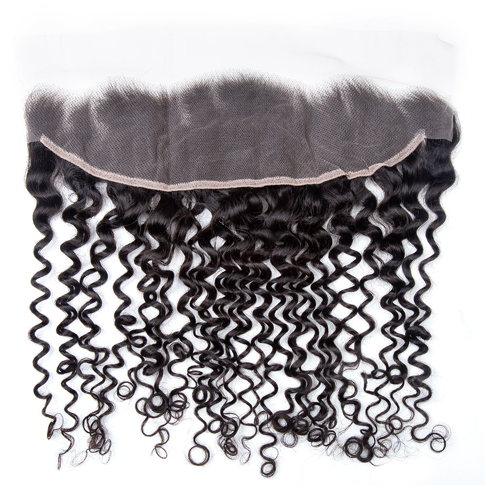 XBL Hair 13x4 Transparent Lace Frontal Curly Small Knots Pre-plucked Hairline