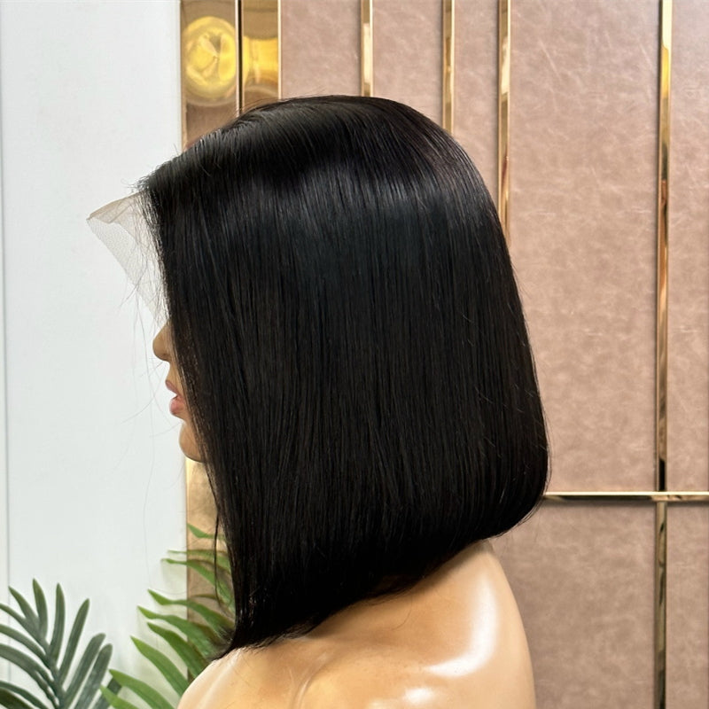 XBLHair 13x4 Straight BOB Wig Short Human Hair Transparent Lace Fontal Wigs
