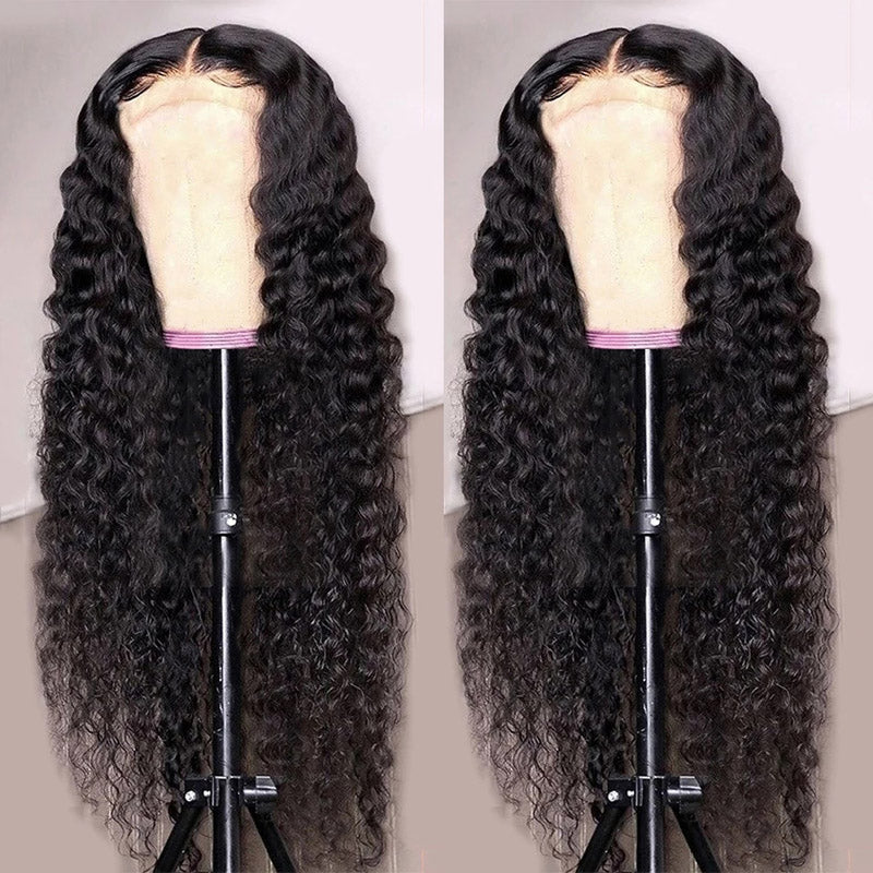 XBL Hair 4x4/5x5/6x6 HD Lace Closure Wigs Deep Wave Wig Pre Plucked Hair Bleached Small Knots