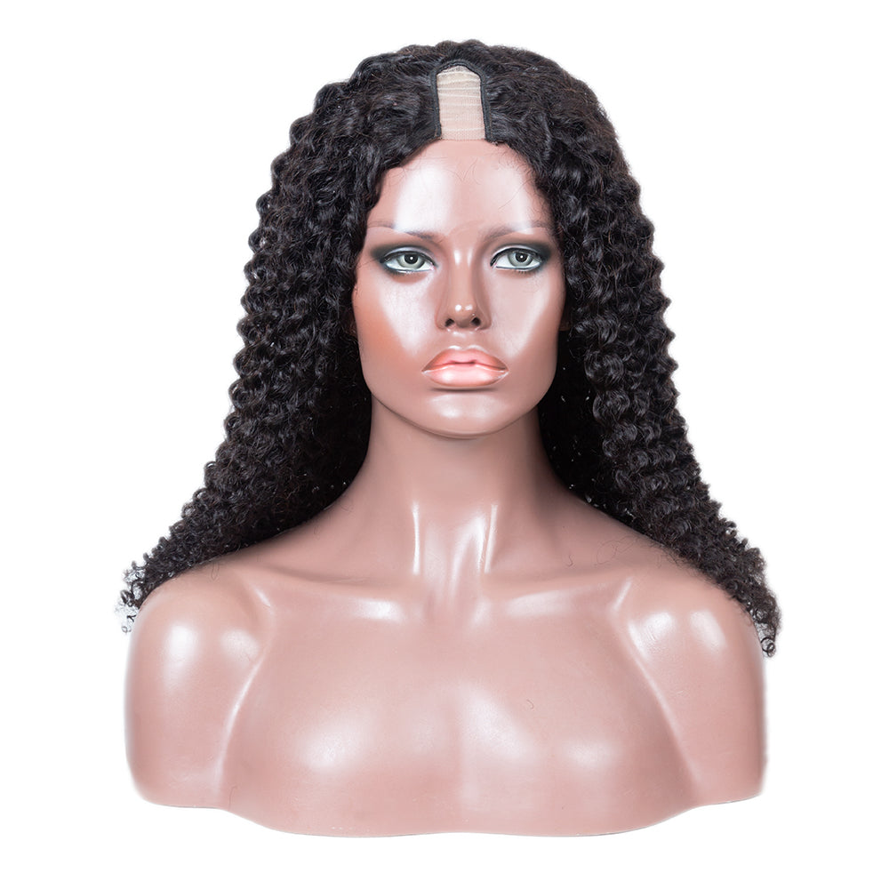 XBL Hair 250% Density U Part Curly Wig Glueless Curly Human Hair Wig Very Full