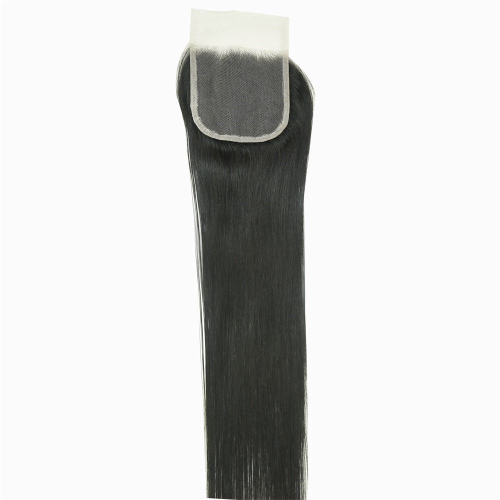 XBL Hair 4x4 Transparent Lace Closure Straight Small Knots 100% Human Hair