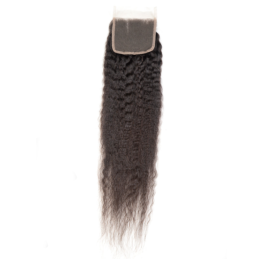 XBL Hair 4x4 Transparent Lace Closure Kinky Straight Wave