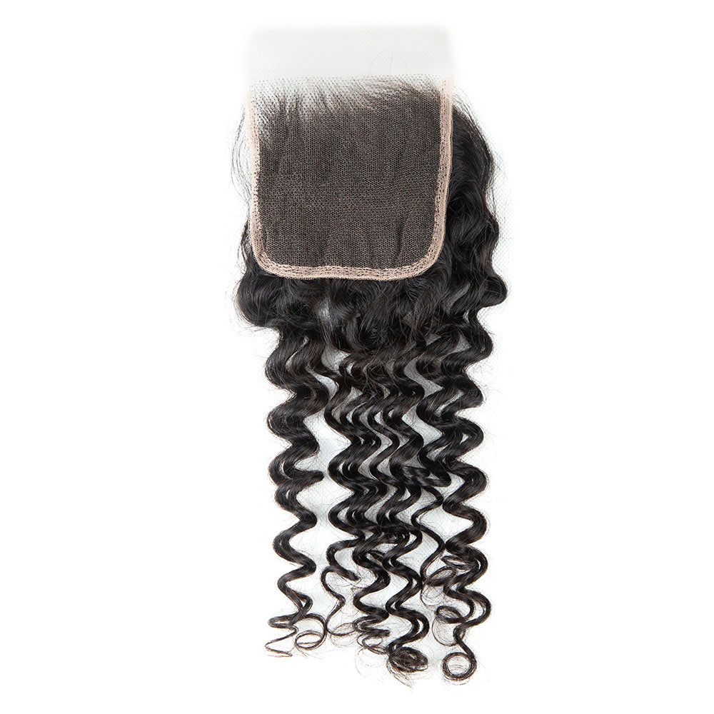 XBL Hair 4x4 HD Lace Closure Deep Wave Wave Natural Black
