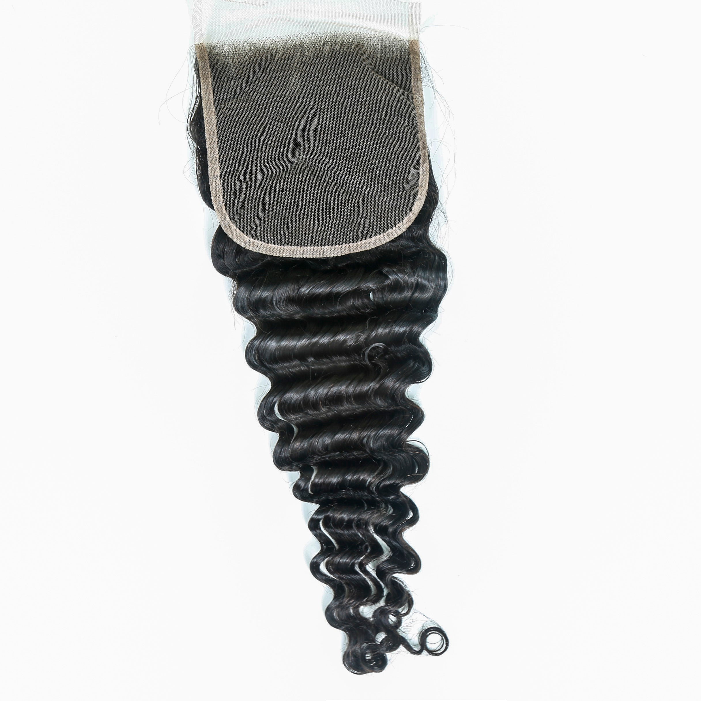 XBL Hair 5x5 Transparent Lace Closure Deep Wave Natural Black