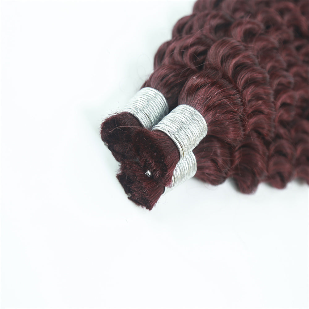 XBLhair Braiding Hair 99j Colored Deep Wave Braiding Hair Bulk Human Hair for Braiding