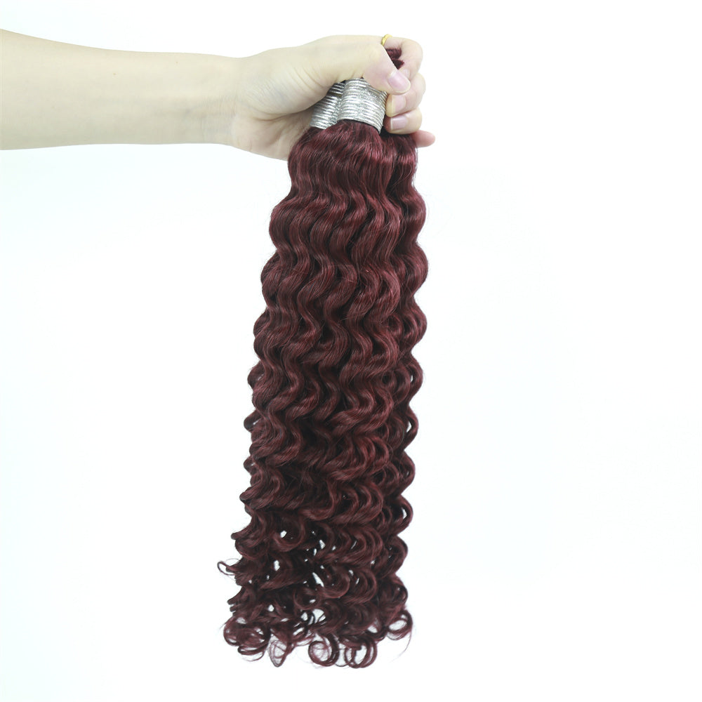XBLhair Braiding Hair 99j Colored Deep Wave Braiding Hair Bulk Human Hair for Braiding