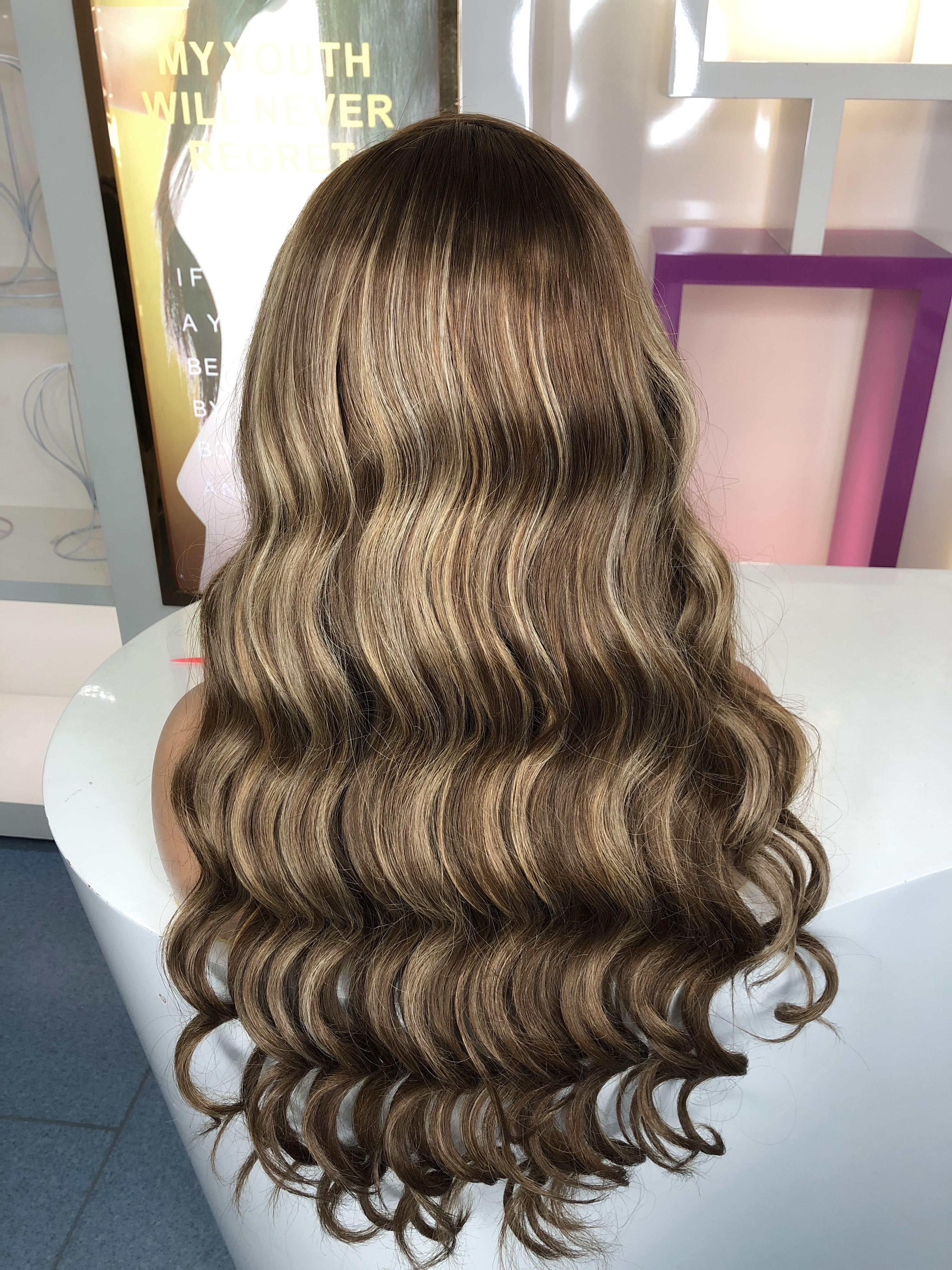 XBL HAIR Highlight Colored Wig A12 Colored Glueless Ready to Go Wig 5x5 HD Wig Preplucked Hairline Bleached Small Knots