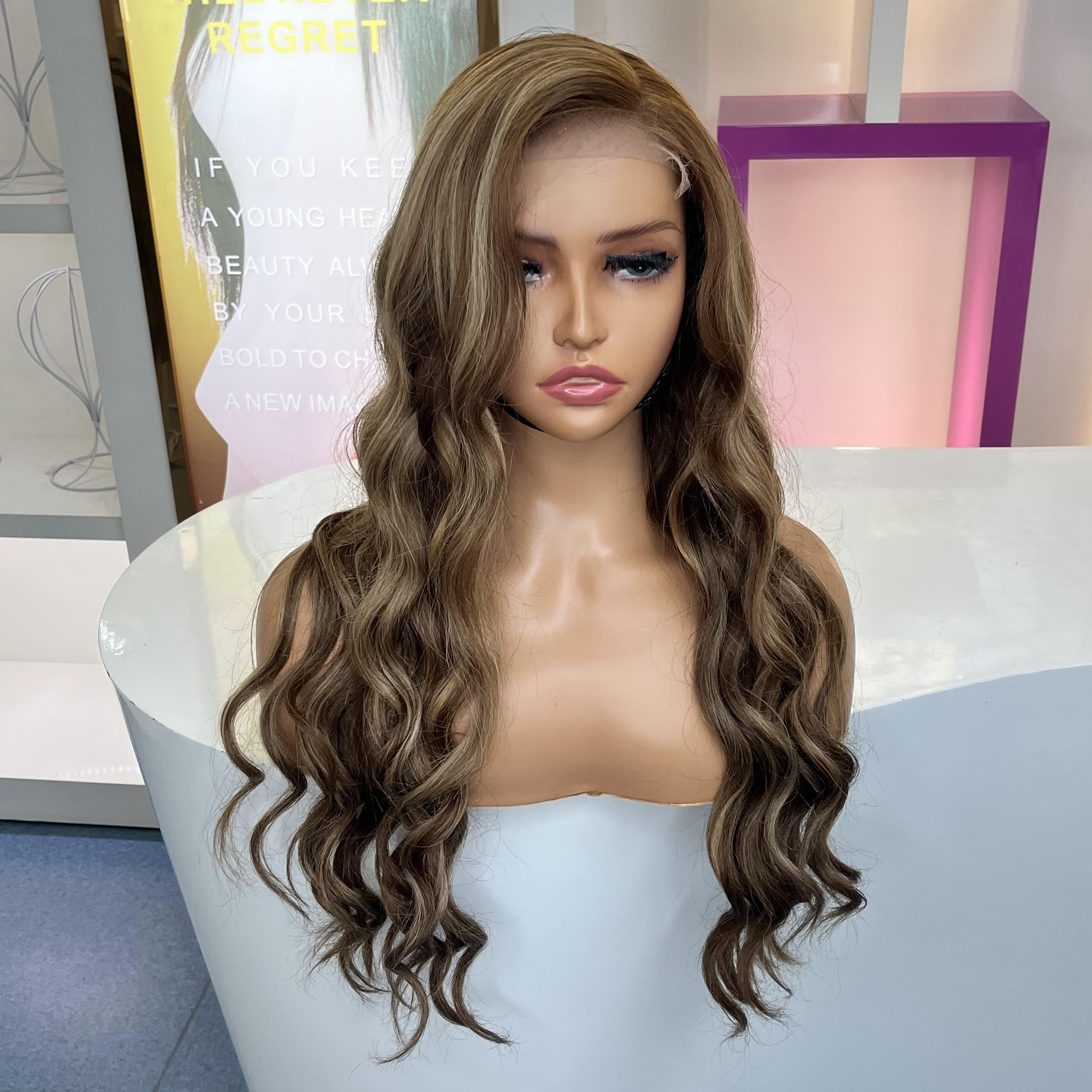 XBL HAIR Highlight Colored Wig A12 Colored Glueless Ready to Go Wig 5x5 HD Wig Preplucked Hairline Bleached Small Knots