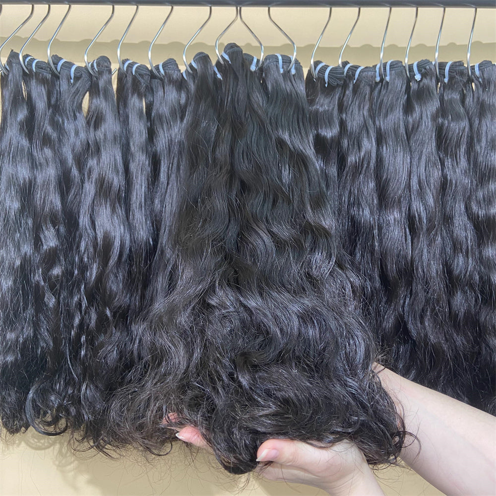 XBLhair Miss Attractive Raw Natural Inborn Wavy Hair Extensions 3 Bundles Deals Natural Wave Human Hair