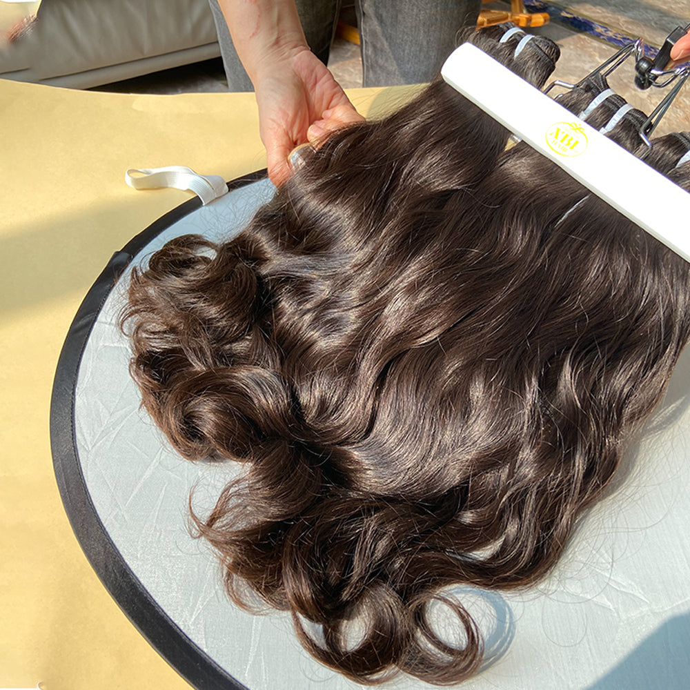 XBLhair Miss Attractive Raw Natural Inborn Wavy Hair Extensions 3 Bundles Deals Natural Wave Human Hair