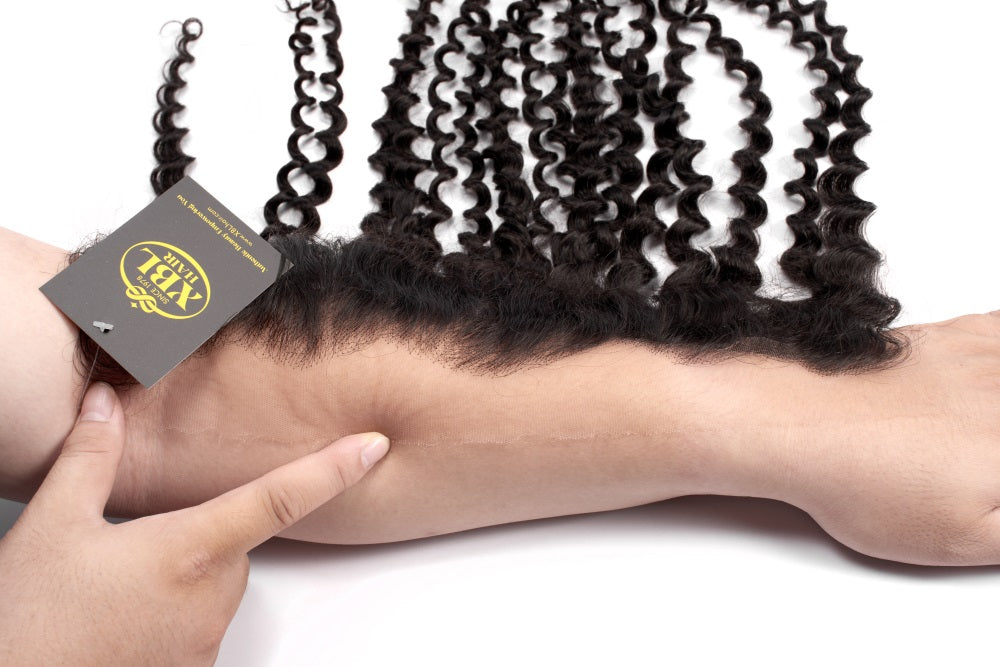 XBL Hair 13x4 HD Lace Frontal Curly Small Knots Pre-plucked Hairline