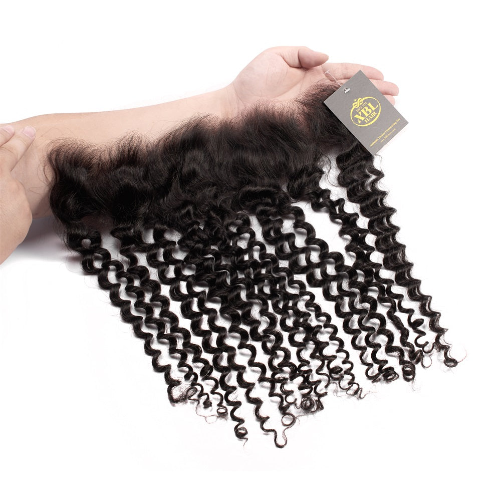 XBL Hair 13x4 HD Lace Frontal Curly Small Knots Pre-plucked Hairline
