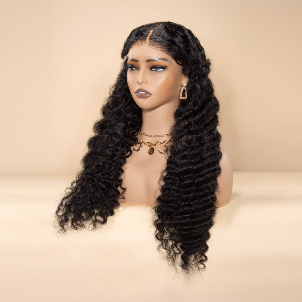 XBL Hair Deep Wave Wig 13x4/13x6 HD Lace Frontal Wig Can Make Deep Part Bleached Small Knots