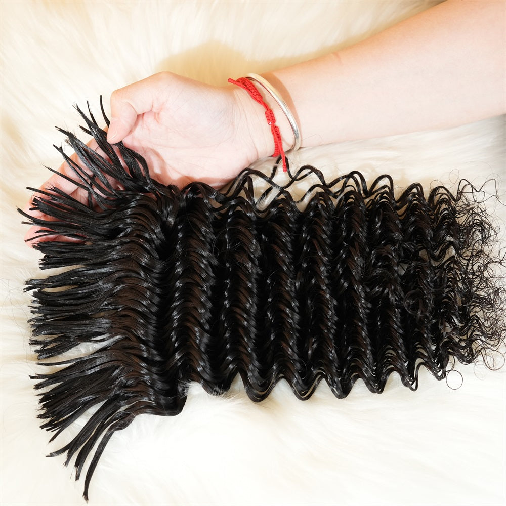 XBLhair Pre-divided Braiding Hair 3 Bundles Deep Wave Braiding Hair Bulk Human Hair