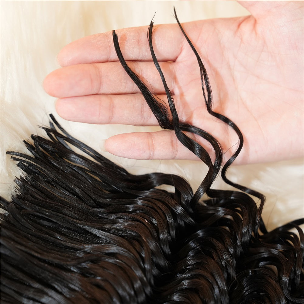 XBLhair Pre-divided Braiding Hair 3 Bundles Deep Wave Braiding Hair Bulk Human Hair