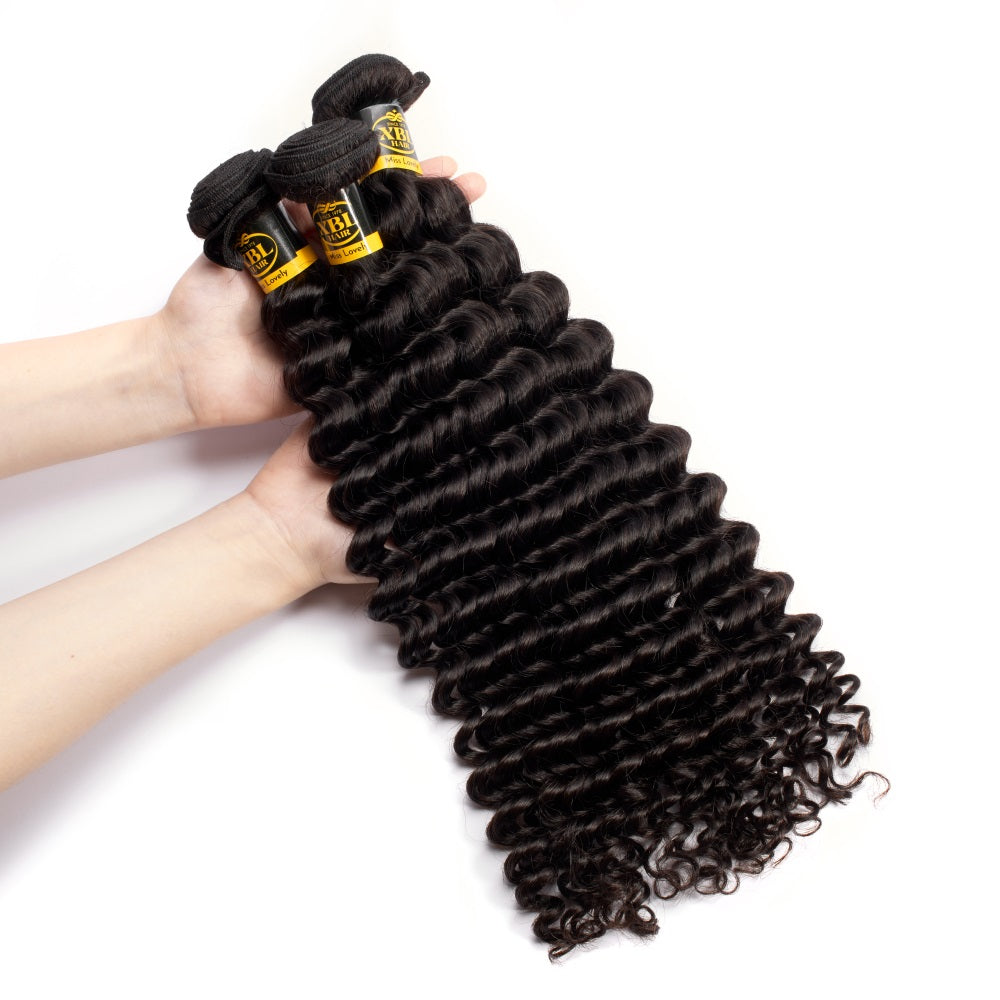 XBLhair Miss Lovely Mink Hair 3 bundles deal Deep Wave