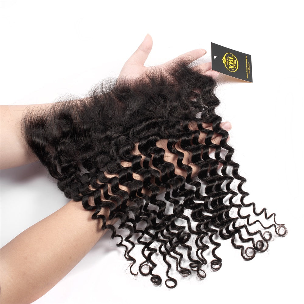 XBL Hair 13x4 HD Lace Frontal Deep Wave Small Knots Pre-plucked Hairline