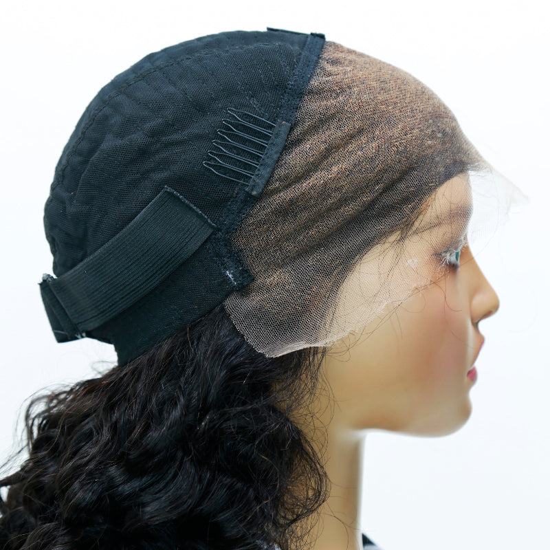 XBL hair Wholesale Glueless Wig Pineapple Wave 13x4 HD Lace Frontal Wig Bleached Knots Pre-plucked Human hair Single Knot