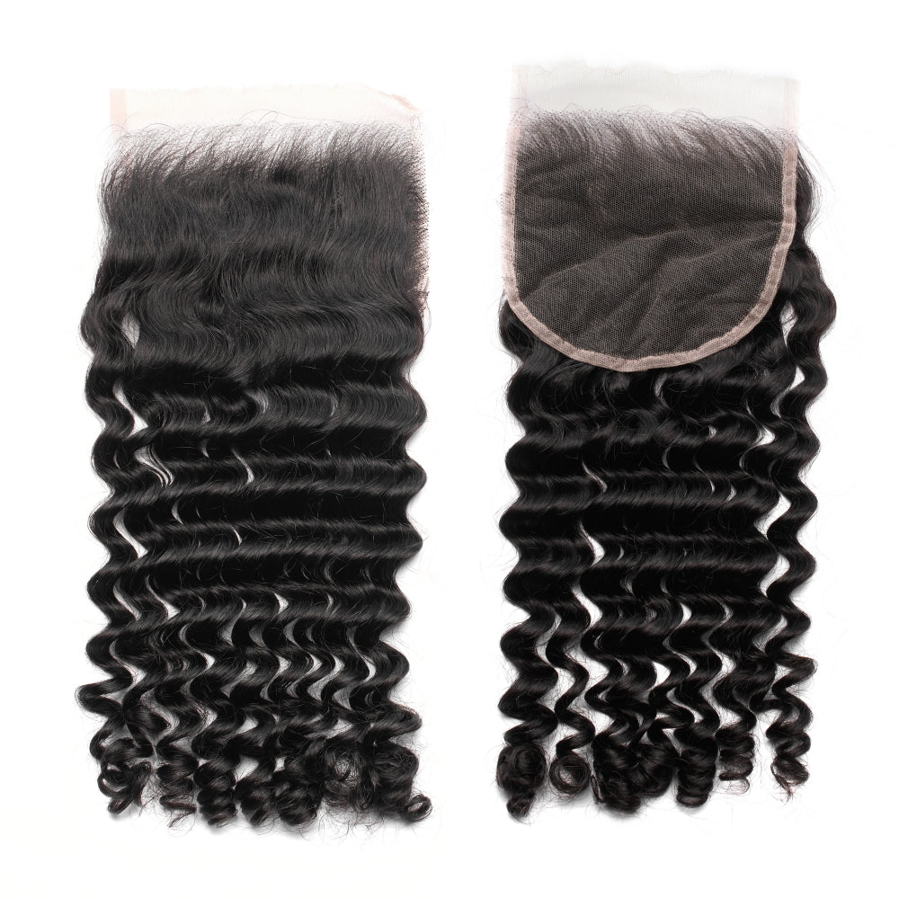 XBL Hair 5x5 HD Lace Closure Deep Wave Small Knots 100% Human Hair