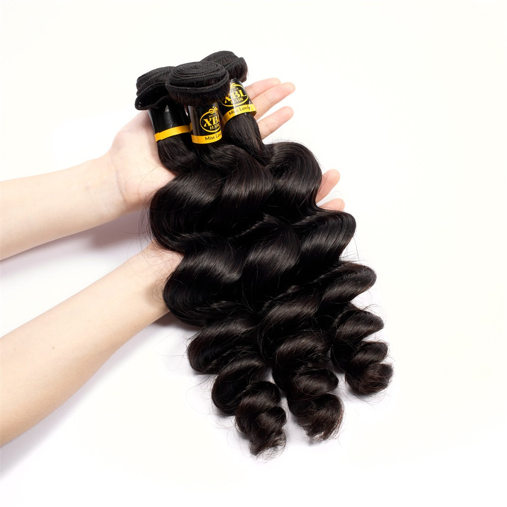 XBLhair Miss Lovely Mink Hair Loose Wave Brazilian Hair Virgin Human Hair Extensions