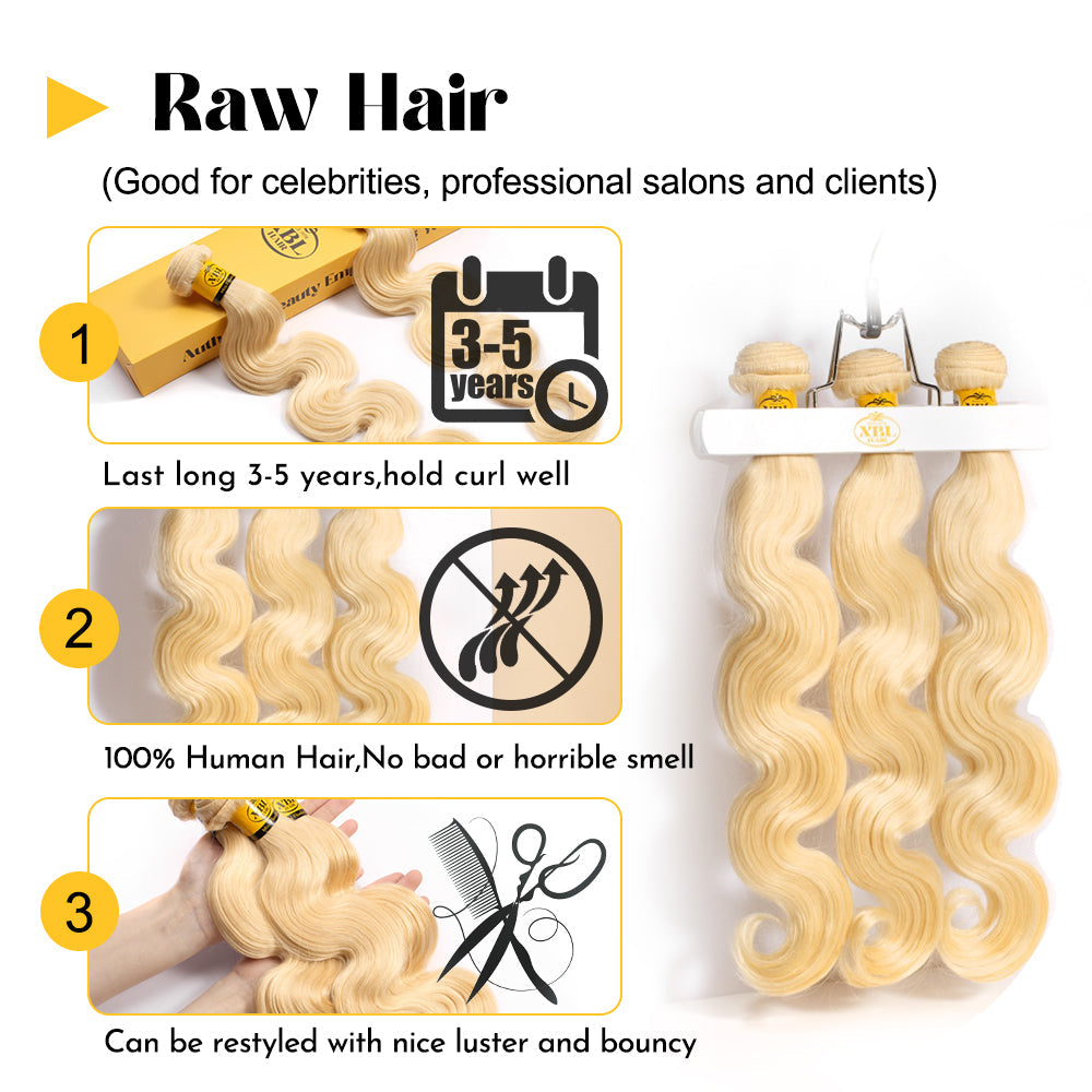 Miss Flawless 613 Blonde Raw Body Wave Hair High Density xblhair Dye any Color