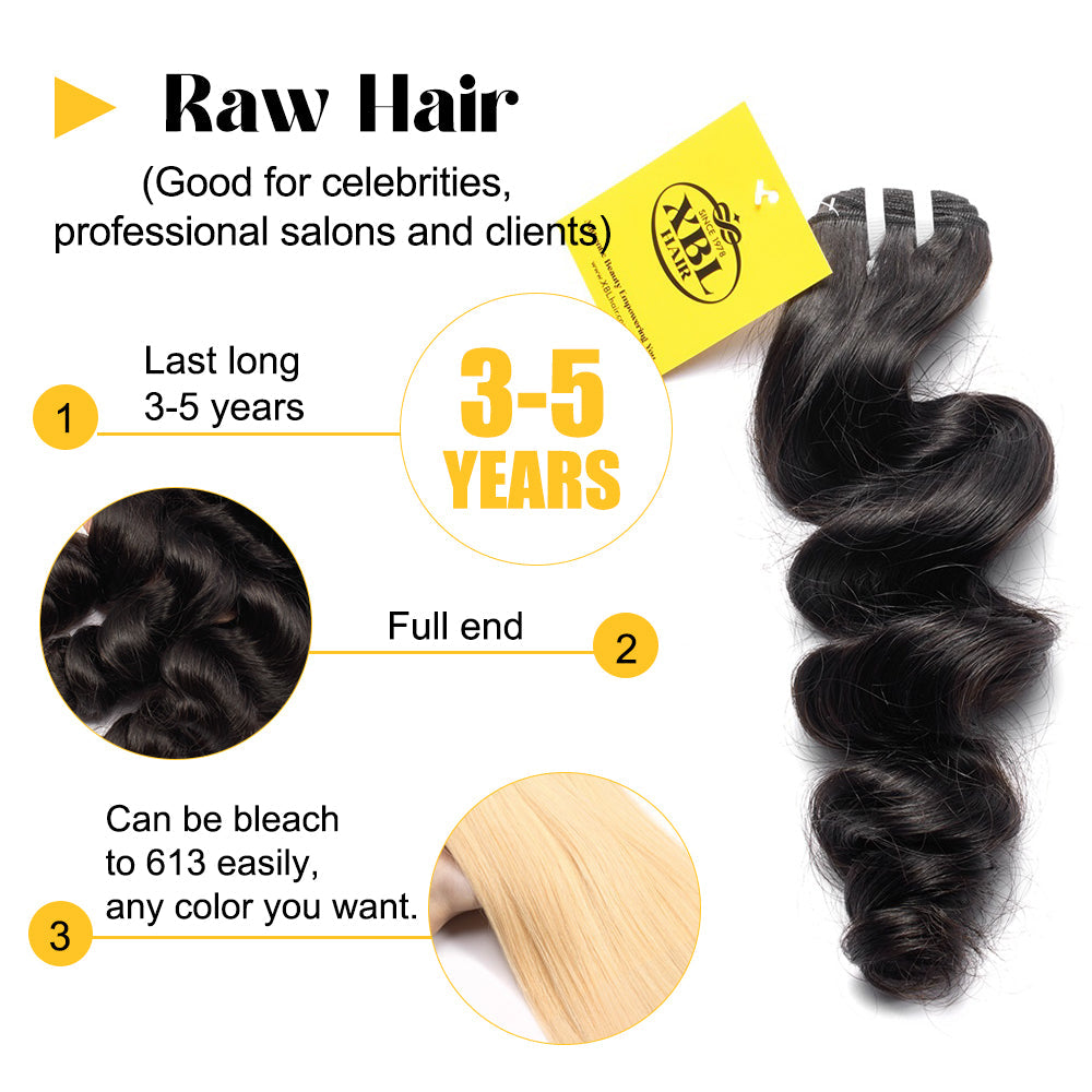 XBLhair Miss Flawless Brazilian Raw Hair Hair Virgin Hair Bundle Deal Loose Wave