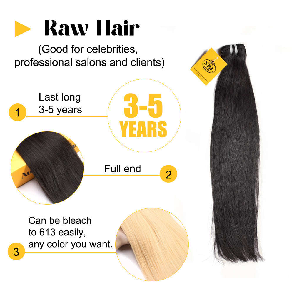 XBLhair Miss Flawless  3 Bundles Raw Hair Natural Straight Single Donor Hair Human Hair Extension