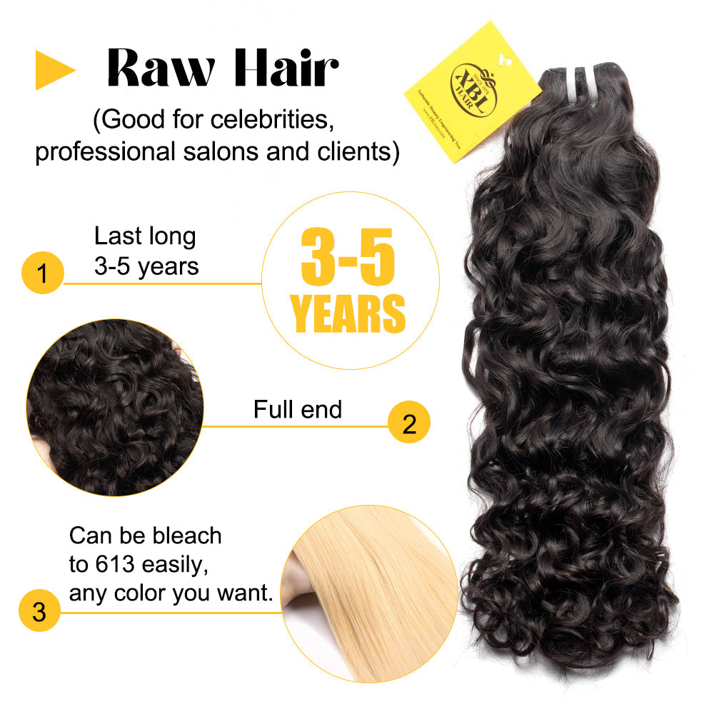 XBLhair Miss Flawless Raw Hair Water Wave  Human Hair Bundles Weft 3 Bundles 300g