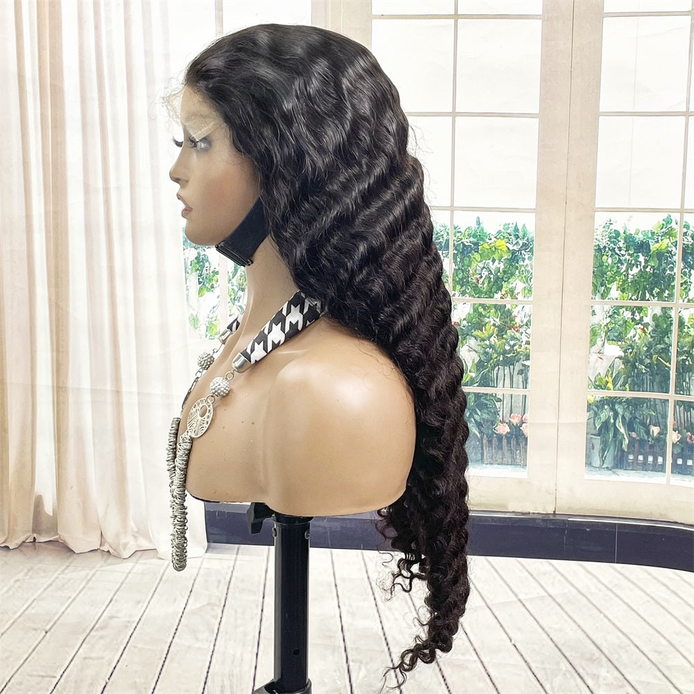 XBL hair Wholesale Glueless Wig Pineapple Wave 5x5 HD Lace Closure Wig Bleached Knots Pre-plucked Human hair Single Knot